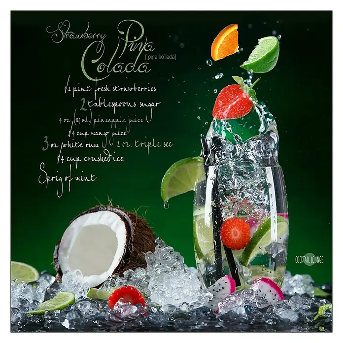 Glasbild - Cocktails I, B x H: 30 x 30 cm - Vorderansicht