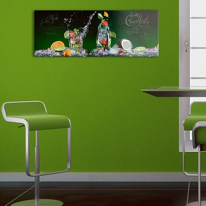 Glasbild - Exotic Cocktails, B x H: 125 x 50 cm - Stimmungsaufnahme