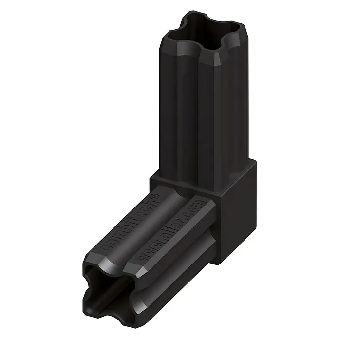 Kantoflex Winkelverbinder - Länge: 23,5 mm, Polyamid, Schwarz - Diagonale Ansicht