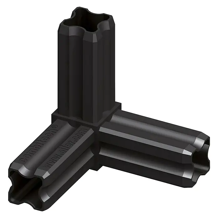 Kantoflex Eckverbinder - Länge: 23,5 mm, Schwarz - Linke Seitenansicht