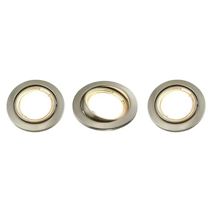 Tween Light LED-Einbauleuchten-Set - 9 W, Nickel matt, 3 Stk., Warmweiß - Vorderansicht