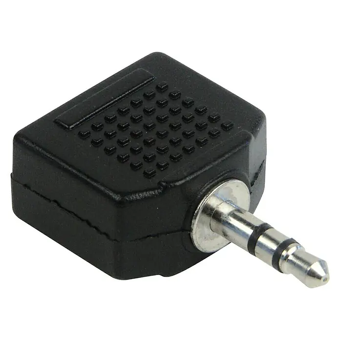 Schwaiger Audio-Adapter - 2 x Klinkenkupplung  3,5 mm, 1 x Klinkenstecker 3,5 mm - Vorderansicht