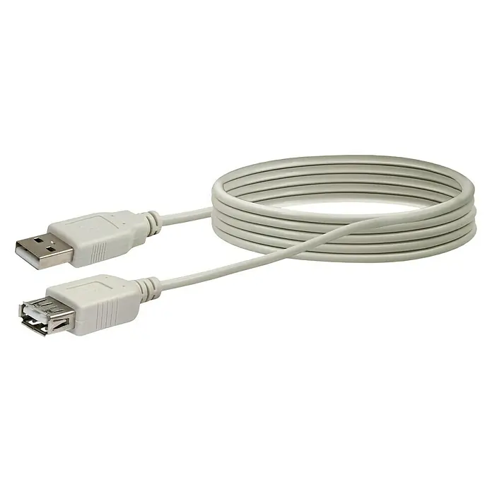 Schwaiger USB-Verlängerungskabel - 2 m, Grau, USB-A-Buchse - Vorderansicht