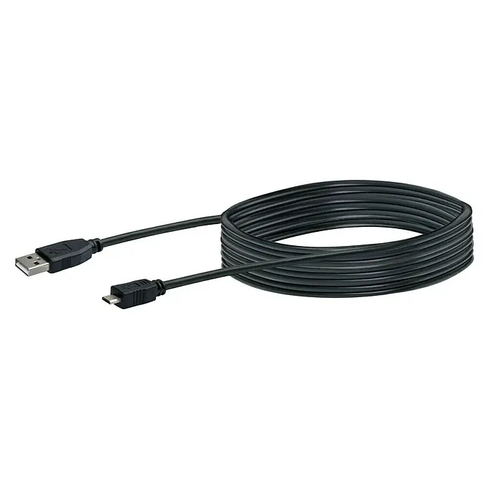 Schwaiger USB-Kabel - 1,8 m, USB A-Stecker, USB Micro-B-Stecker, Schwarz - Vorderansicht