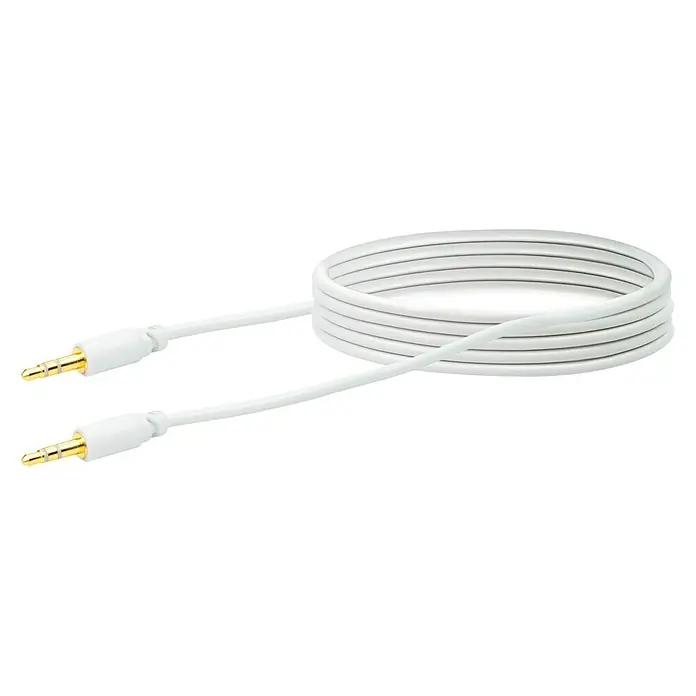 Schwaiger Audio-Kabel - 2 x Klinkenstecker 3,5 mm, Vergoldete Kontakte, 1,5 m, Weiß - Vorderansicht