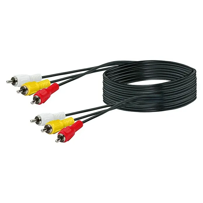 Schwaiger Audio-Kabel - 5 m, 6 x Cinch-Stecker - Vorderansicht