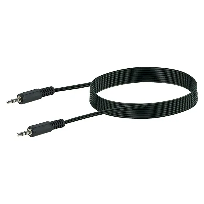 Schwaiger Audio-Kabel - 2 x Klinkenstecker 3,5 mm, 1,5 m, Schwarz - Vorderansicht