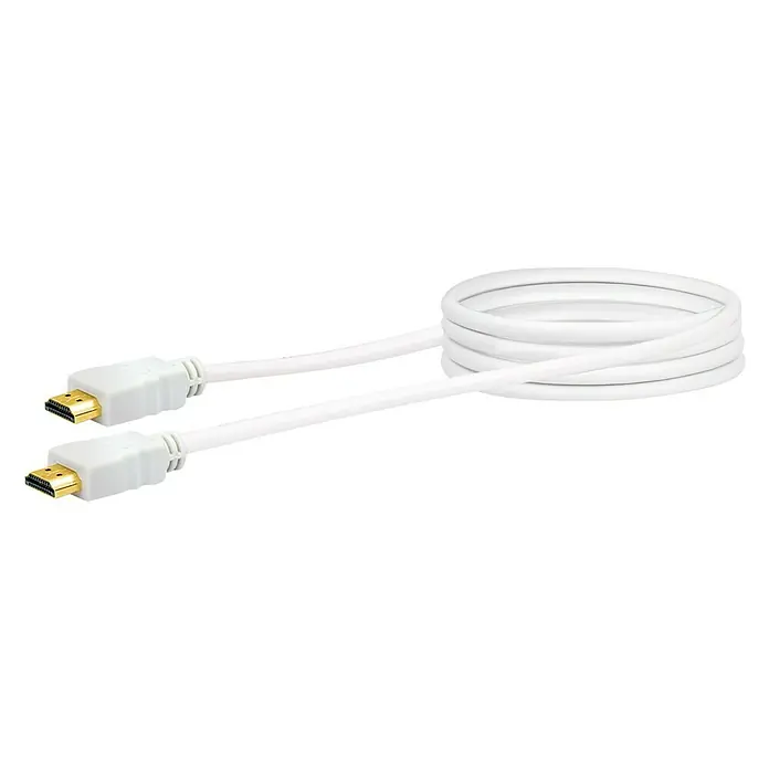 Schwaiger HDMI-Kabel - 1,5 m, Weiß, 18 Gbit/s, Vergoldete Kontakte - Vorderansicht