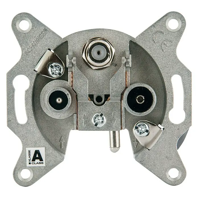 Schwaiger Antennendosen-Einsatz - 3-fach - Vorderansicht