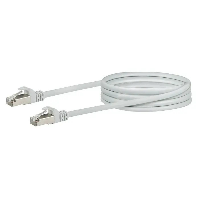 Schwaiger Netzwerk-Kabel CAT6 - 1 m, Weiß, RJ45-Stecker, Bis zu 1 Gbit - Vorderansicht