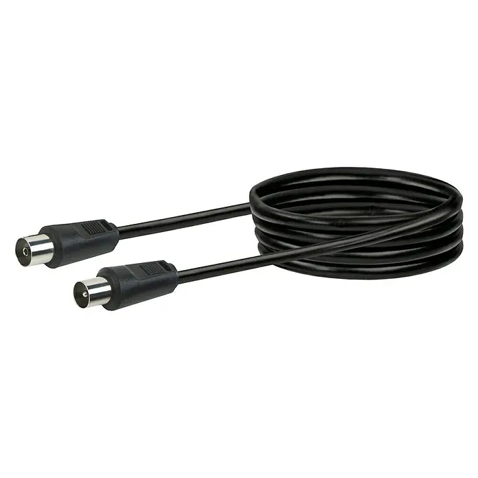 Schwaiger Antennen-Anschlusskabel - 1,5 m, Schwarz, 75 dB, IEC-Stecker, IEC-Buchse - Vorderansicht