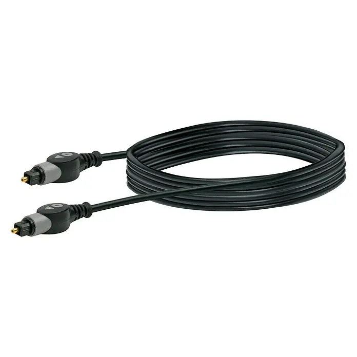 Schwaiger Lichtwellenleiter-Kabel - Toslink-Stecker, 1,5 m, Schwarz - Vorderansicht