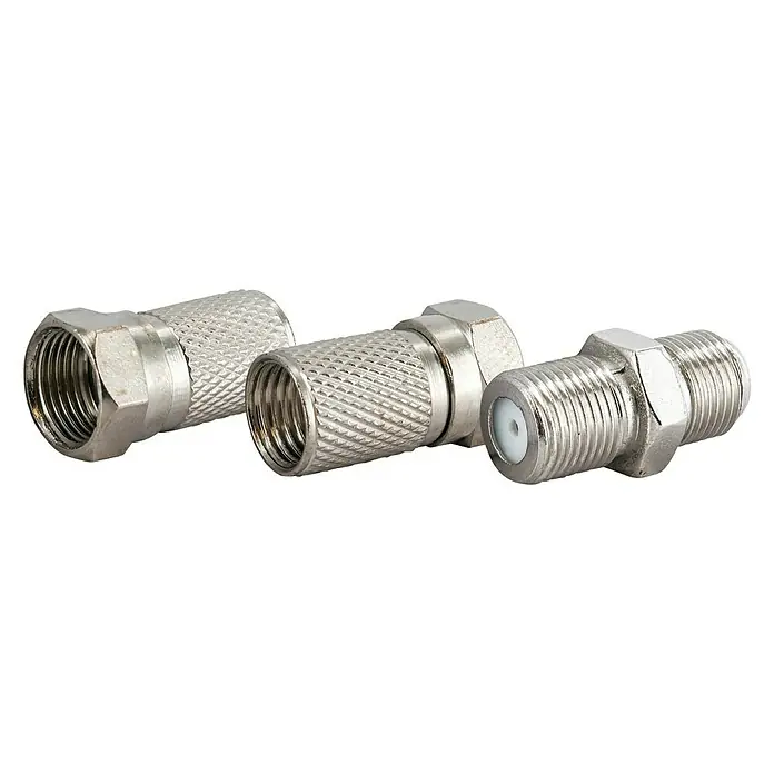 Schwaiger F-Stecker-Set - Geeignet für: Koaxialkabel mit Außendurchmesser 7 mm, 3 Stk. - Vorderansicht