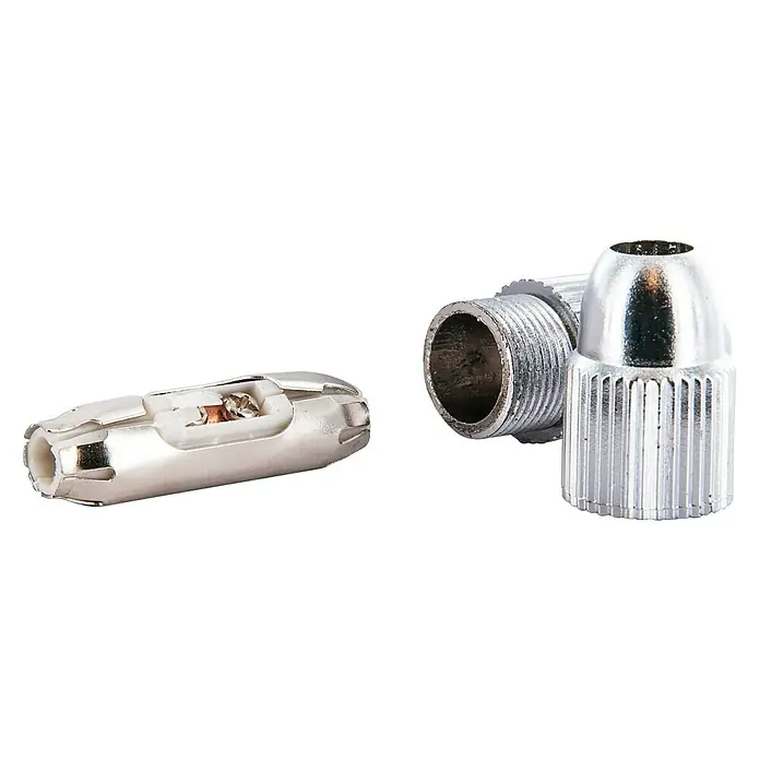 Schwaiger Koax-Kabelverbinder - Schraubbare Innenleiter, Metall - Vorderansicht