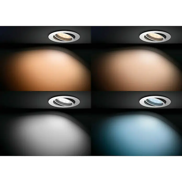 Philips Hue LED-Einbauspot Milliskin - 5,5 W, Lichtfarbe: Kaltweiß, Durchmesser: 9 cm, Weiß - Stimmungsaufnahme