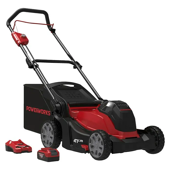Powerworks Akumulatorska kosilica P48LM41K4 - 48 V, 1 baterija, 4 Ah, Širina reza: 41 cm - Pogled s desne strane