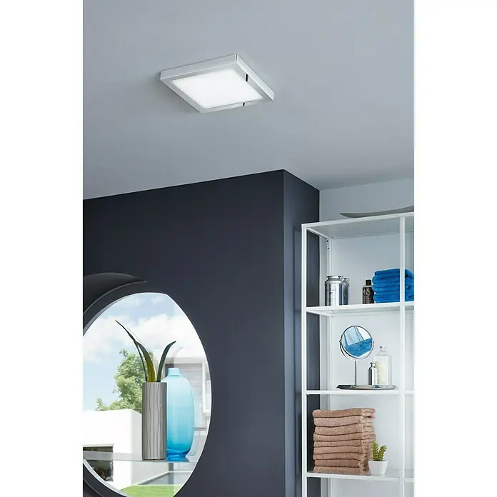 Eglo LED-Deckenleuchte Fueva 1 - 22 W, Chrom, L x B x H: 30 x 30 x 4 cm - Stimmungsaufnahme