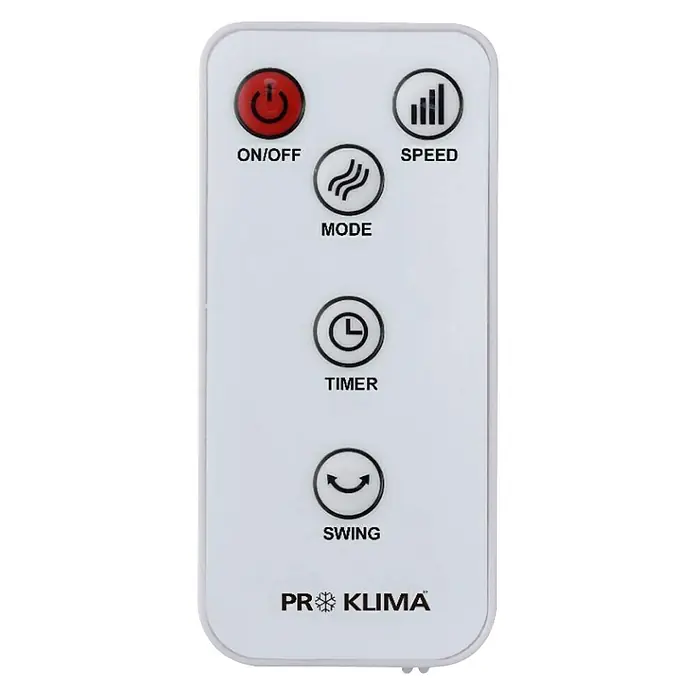 Proklima Toranj-ventilator - Bijelo-crno, 40 W, Visina: 110 cm, S daljinskim upravljanjem - Pogled sprijeda