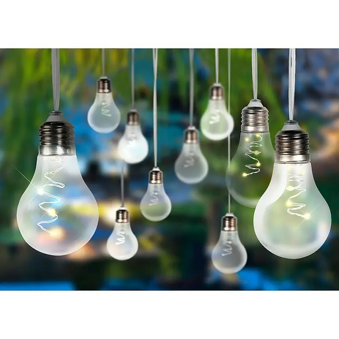 Globo Solar-Lichterkette Bulb - 10 x 0,3 W, Klar - Stimmungsaufnahme