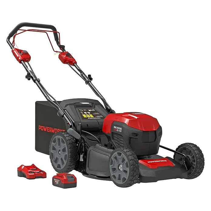 Powerworks Akumulatorska kosilica PD48LM46SPK4 - 48 V, Litij-ionska, 4 Ah, 1 baterija, Širina reza: 46 cm - Dijagonalni pogled