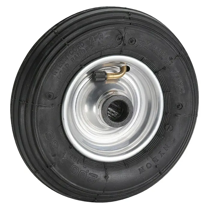Dörner & Helmer Gumeni kotač - Promjer: 200 mm, Nosivost: 75 kg, Materijal naplatka: Čelični lim, Širina obruba: 60 mm - Pogled s lijeve strane