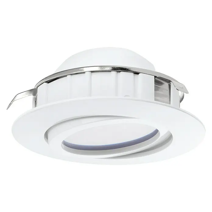 Eglo Ugradbena LED svjetiljka Pineda - 6 W, D x Š x V: 8,4 x 8,4 x 4 cm, Srebrne boje, Topla bijela, Reguliranje: Može se prigušiti - Pogled sprijeda