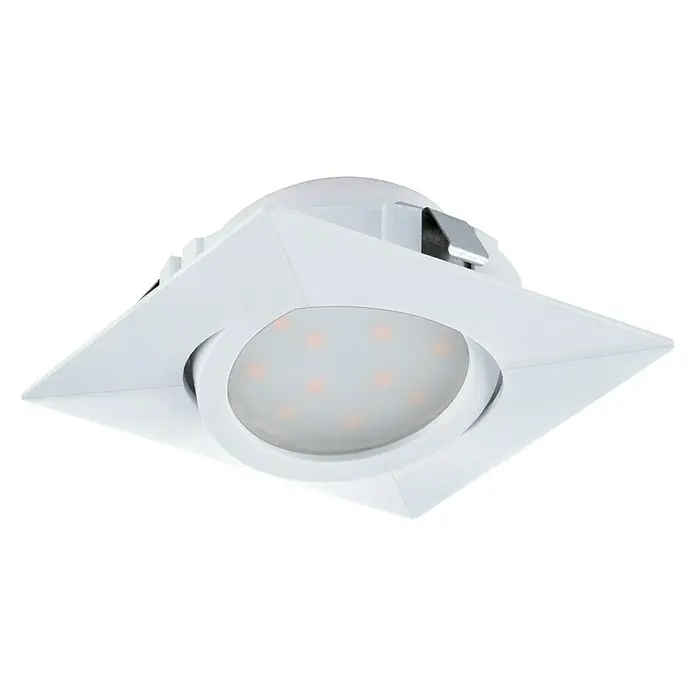 Eglo Ugradbena LED svjetiljka Pineda - 6 W, D x Š x V: 8,4 x 8,4 x 4 cm, Bijele boje, Topla bijela - Pogled sprijeda