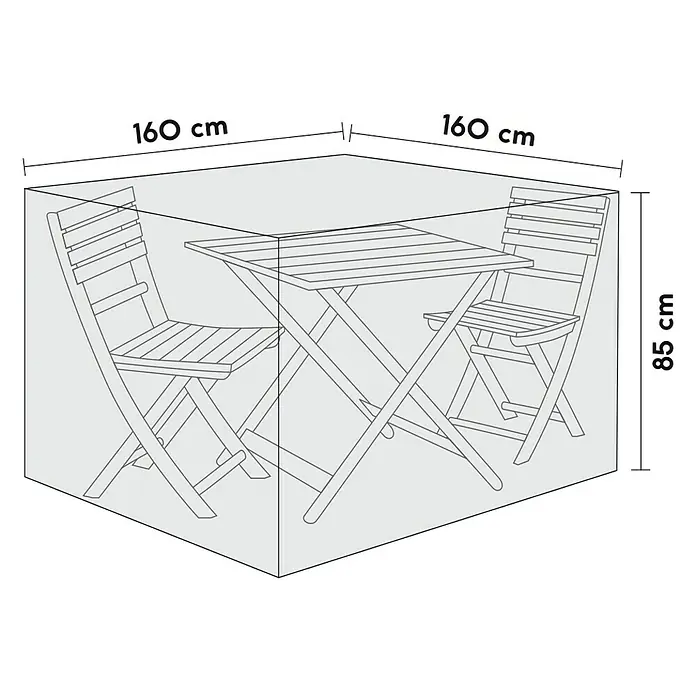 SENSUM Komplet zaštitnog pokrova za balkon - 160 x 160 x 85 cm, Poliester - Skica