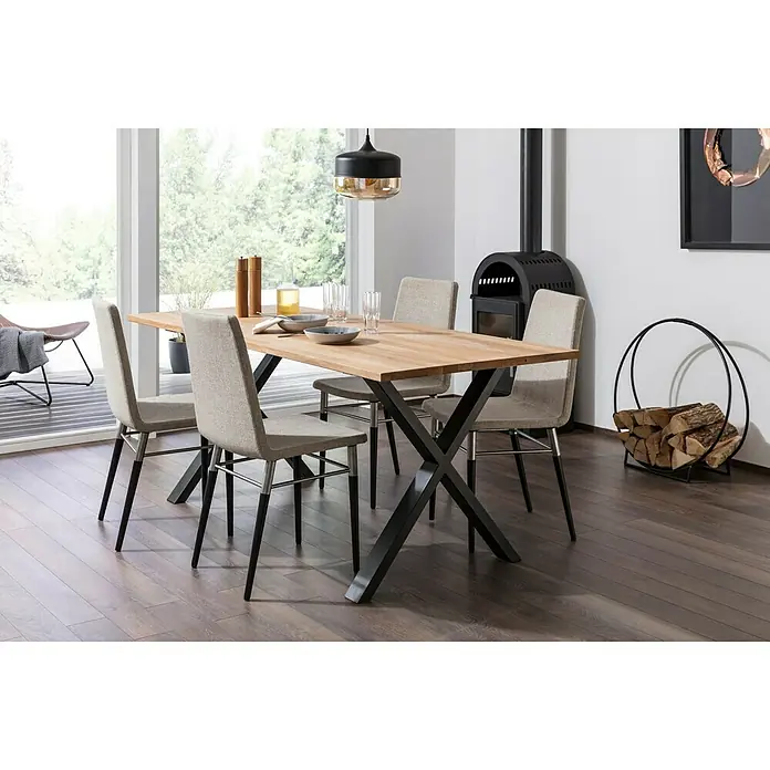 Pur Iternal Black Edition Noga stola - 700 x 100 x 723 mm, Crne boje, X-oblik, Namijenjeno za: Dimenziju stolova 80 - 90 cm, 2 Kom. - Živopisni prikaz