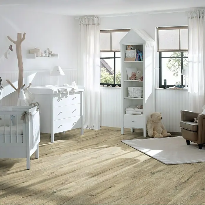 Egger Home Korkboden Comfort Tschita Eiche - 1.292 x 193 x 8 mm, Landhausdiele - Stimmungsaufnahme