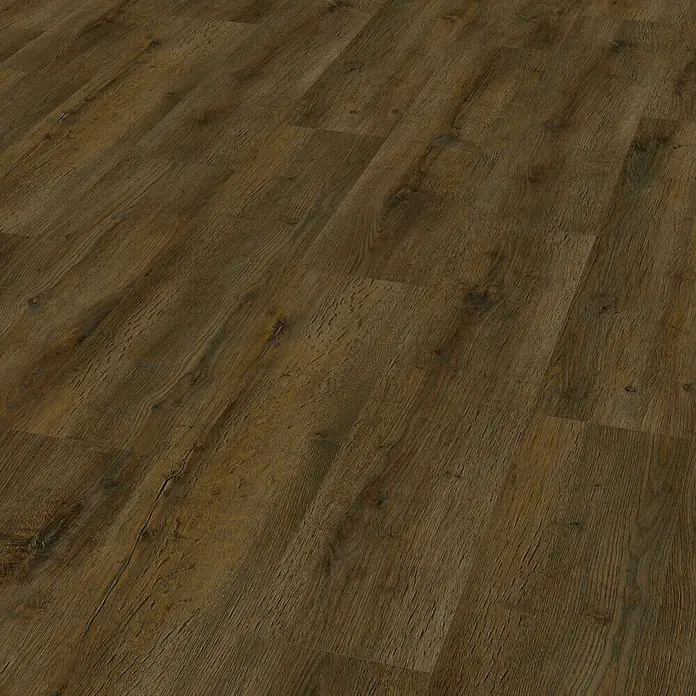 Egger Home Korkboden Comfort Barino Eiche Dunkel - 1.292 x 245 x 8 mm, Landhausdiele - Linke Seitenansicht