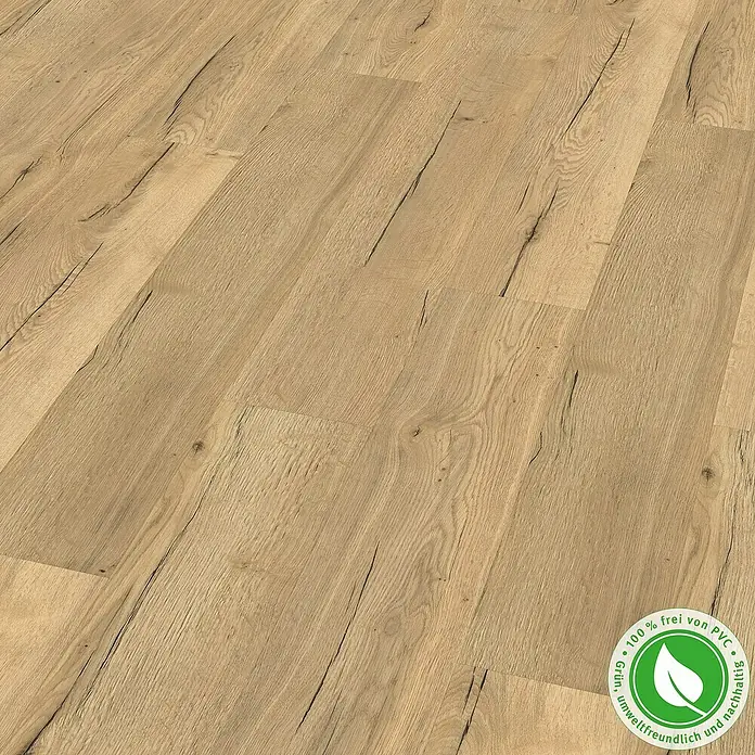 Egger Home Designboden GreenTec Monfort Eiche Natur - 1.292 x 193 x 7,5 mm, Landhausdiele - Linke Seitenansicht
