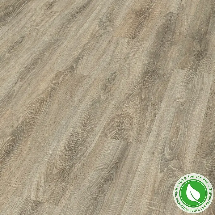 Egger Home Dizajnerske podne obloge GreenTec Eiche Sägerau Grau - 1.292 x 193 x 7,5 mm, Rustikalni pod - Pogled s lijeve strane