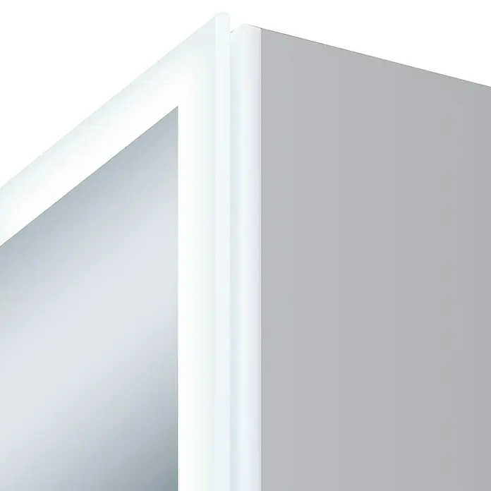 DSK LED-Spiegelschrank Aluminio Star - B x H: 80 x 70 cm, Mit Beleuchtung, Aluminium, Silber - Detailaufnahme