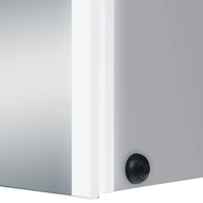 DSK LED-Spiegelschrank Aluminio Star - B x H: 80 x 70 cm, Mit Beleuchtung, Aluminium, Silber - Detailaufnahme