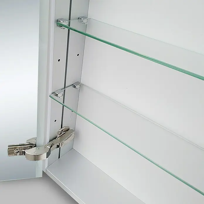 DSK LED-Spiegelschrank Aluminio Star - B x H: 80 x 70 cm, Mit Beleuchtung, Aluminium, Silber - Detailaufnahme