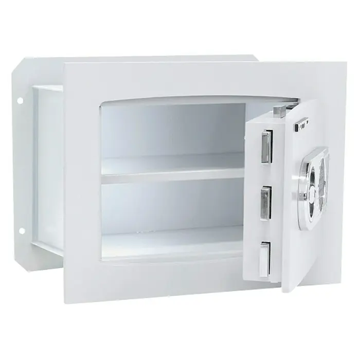 Rottner Wandtresor Delta - Elektronisches Zahlenschloss, L x B x H: 27 x 34 x 33 cm, Lichtgrau - Diagonale Ansicht