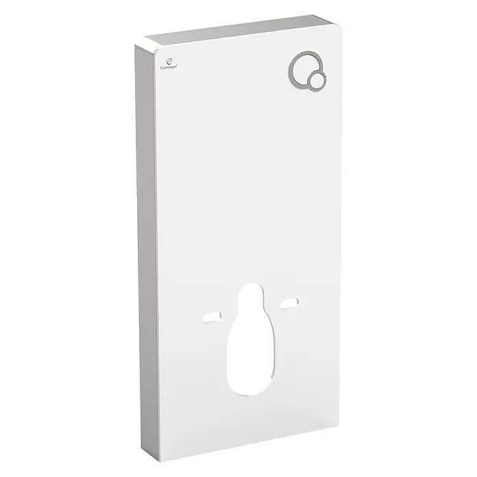 Camargue Sanitärmodul für Wand-WC - 2-Mengen-Spülung, 10,8 x 48,3 x 100 cm, Weiß - Diagonale Ansicht