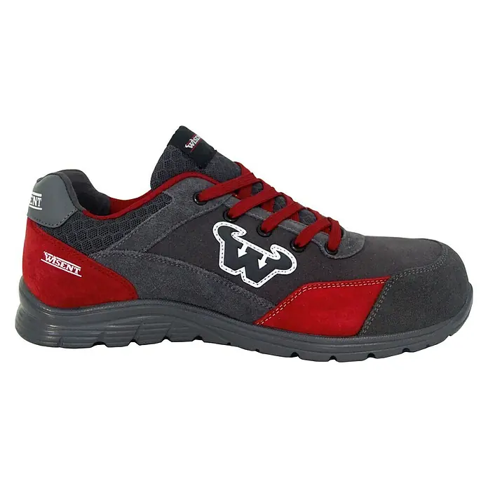 Wisent Zapatos de seguridad - Rojo, 41, Categoría de protección: S3 - Vista de perfil derecho