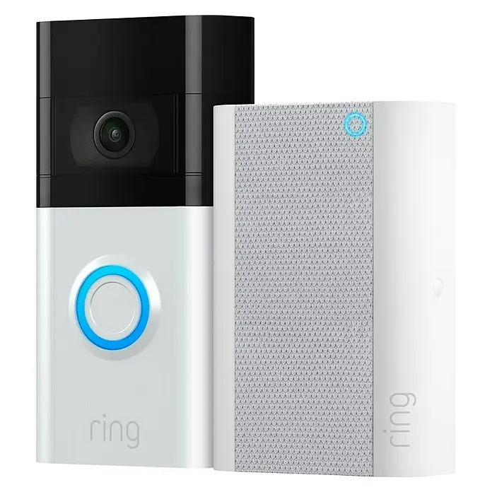 Ring Funk-Gong Chime Pro 2. Gen - Weiß, Netzbetrieben, 103 x 69 x 29 mm - Vorderansicht