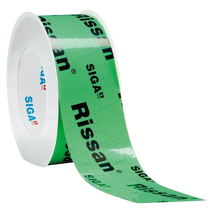 Siga Klebeband Rissan 60 - 25 m x 60 mm, Armierte Spezialfolie aus PE - Linke Seitenansicht
