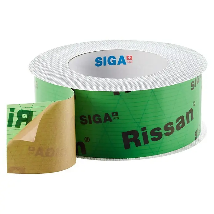 Siga Klebeband Rissan 60 - 25 m x 60 mm, Armierte Spezialfolie aus PE - Rechte Seitenansicht