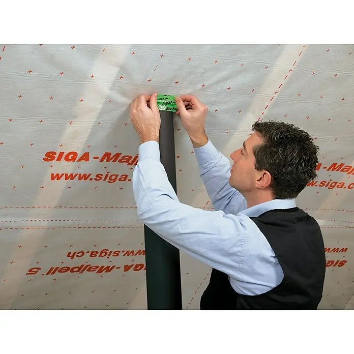 Siga Klebeband Rissan 60 - 25 m x 60 mm, Armierte Spezialfolie aus PE - Anwendungsbeispiel