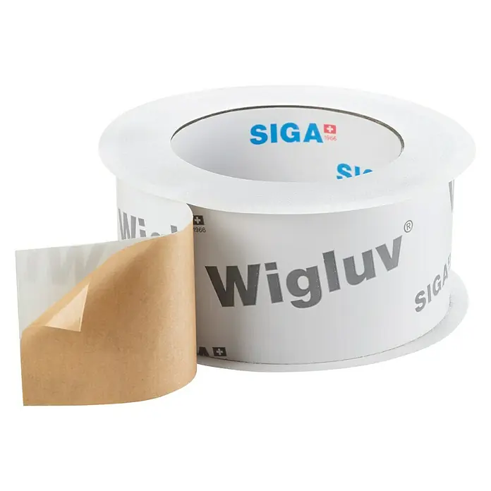 Siga Klebeband Wigluv 60 - 15 m x 60 mm, Kunststoff, Diffusionsoffen - Linke Seitenansicht