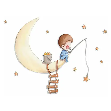 Adhesivos decorativos Pescando en la luna
