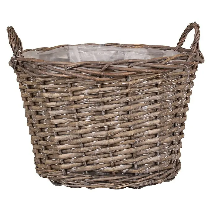 A.H.G. Ukrasna košara za biljke - Vanjska dimenzija (ø x V): 33 x 43 cm, prirodni materijali - Pogled sprijeda
