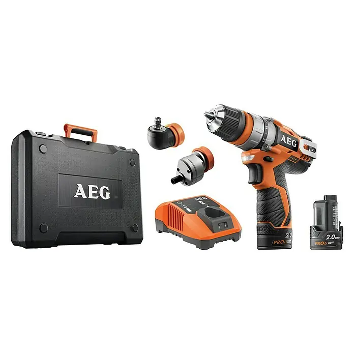 AEG Powertools Akku-Bohrschrauber-Set BBS 12C2 Li-202C KIT 1 - 12 V, 2 Akkus, 2 Ah, Leerlaufdrehzahl: 0 U/min - 1.500 U/min - Vorderansicht