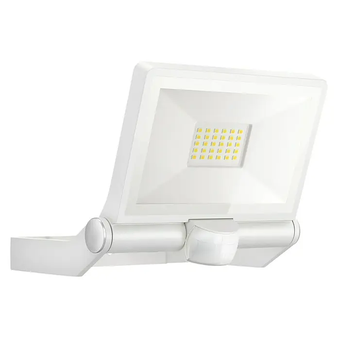 Steinel Sensor-LED-Außenwandstrahler XLED ONE S WS - L x B x H: 20,2 x 22,9 x 19,5 cm, Warmweiß, Weiß - Linke Seitenansicht