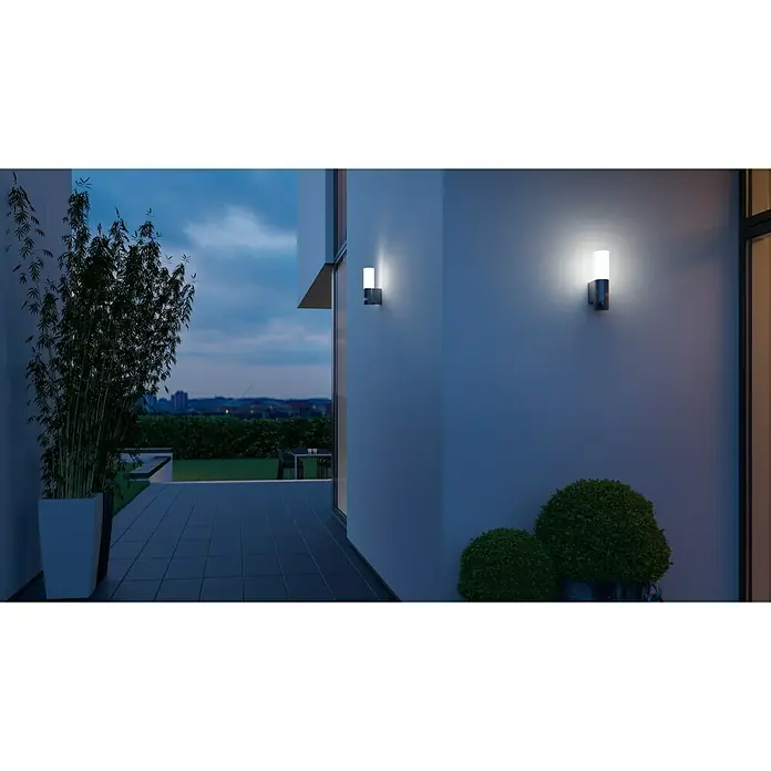 Steinel LED vanjska svjetiljka sa senzorom pokreta - 11,3 W, D x Š x V: 13,1 x 7,8 x 26 cm, Antracit, Topla bijela - Živopisni prikaz
