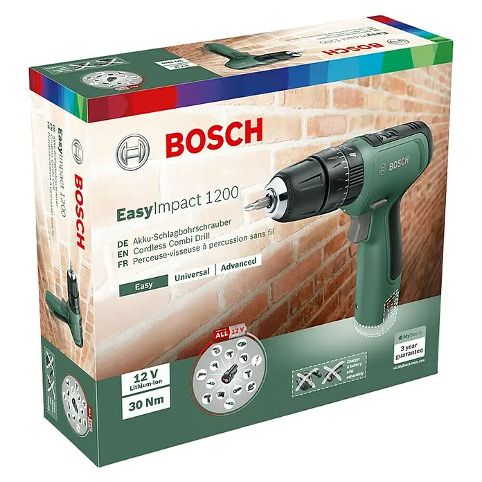 Bosch Akku-Schlagbohrschrauber EasyImpact 1200 - 12 V, Anzahl Akkus: Ohne Akku - Linke Seitenansicht